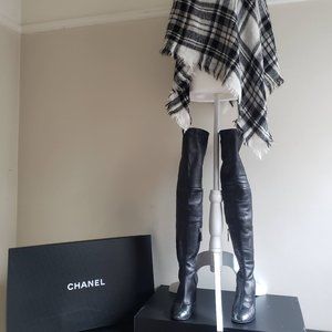 CHANEL | Black Over the Knee Boots | 36.5